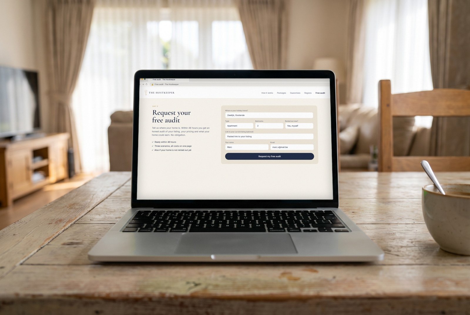 You request a free audit