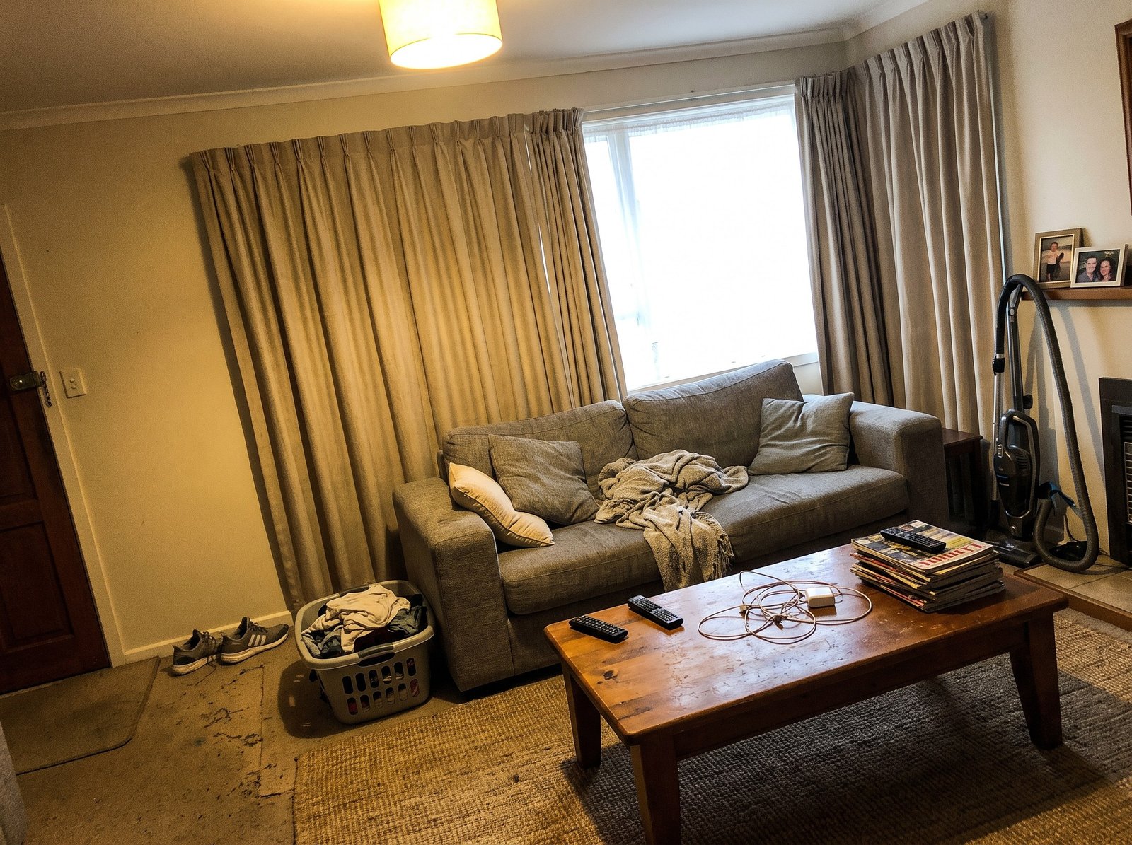 Woonkamer voor de upgrade